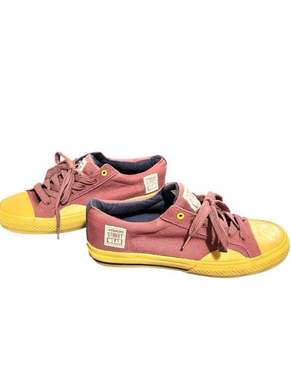 VISION STREETWEAR Low Top Skate Sneakers Washed Out Red Women’s Size 8.5 VGC